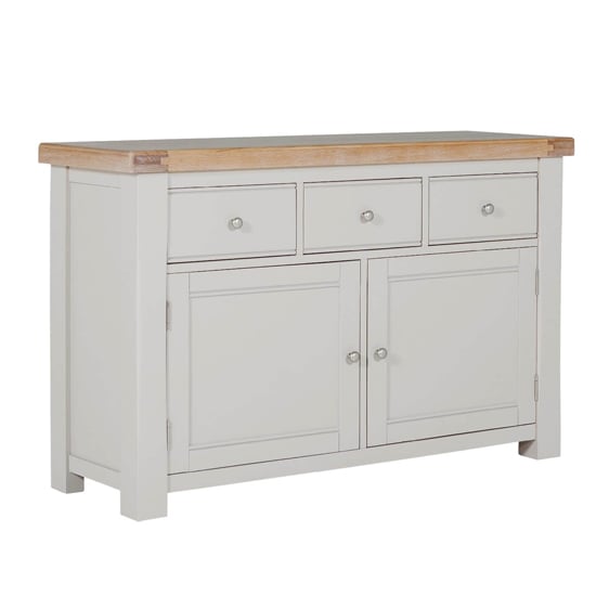 Product photograph of Dawson Wooden Sideboard With 2 Doors 3 Drawers In Taupe from Furniture in Fashion