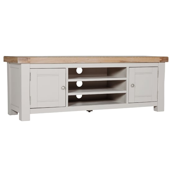 Product photograph of Dawson Wooden Tv Stand With 2 Doors In Taupe from Furniture in Fashion