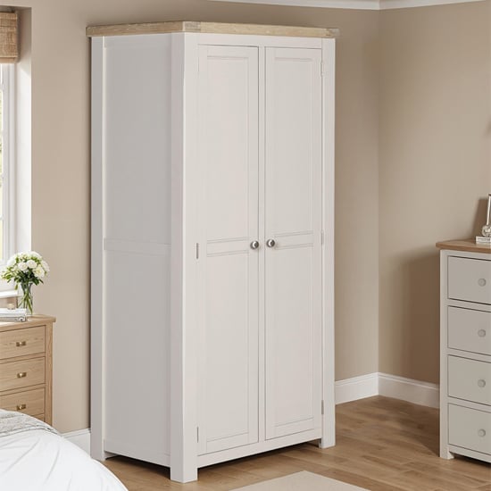 dawson wooden wardrobe with 2 doors in taupe