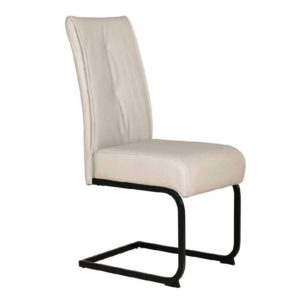 Product photograph of Decatur Leather Dining Chair With Black Legs In Natural from Furniture in Fashion