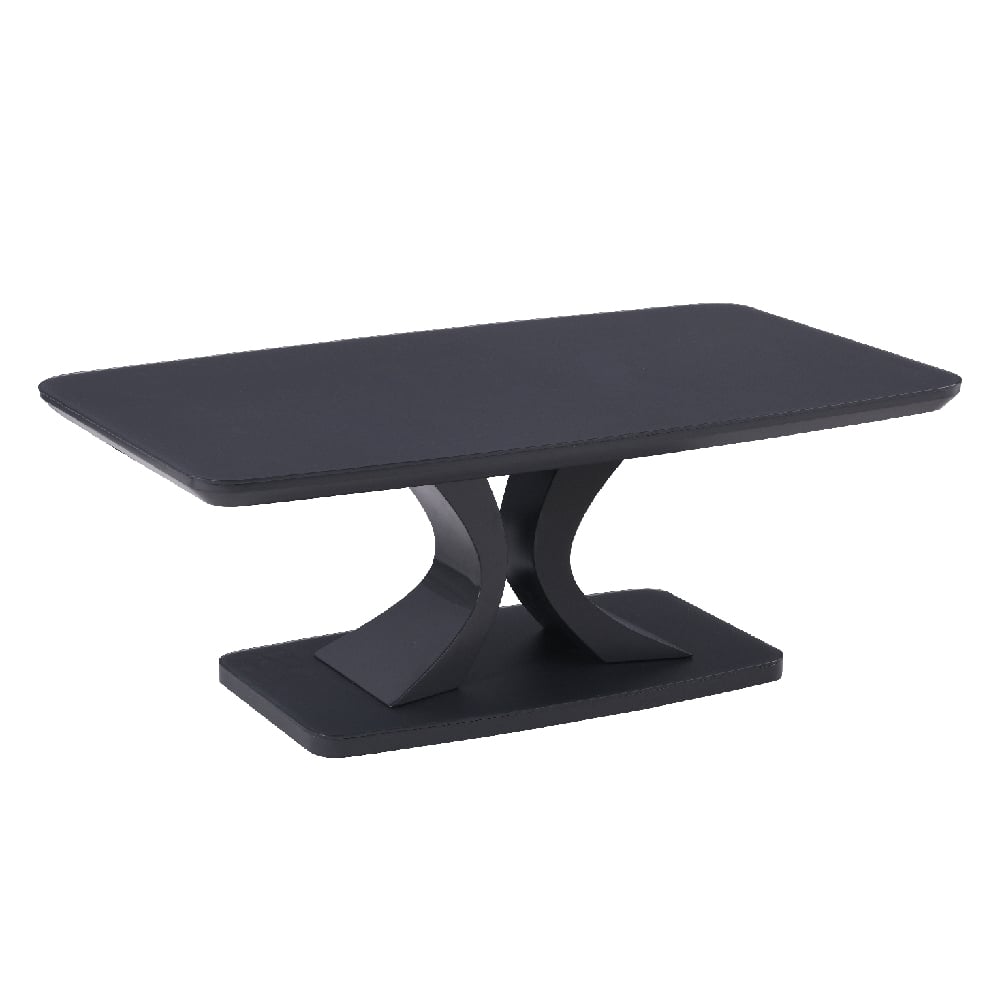 Product photograph of Decatur Glass Rectangular Coffee Table In Charcoal from Furniture in Fashion