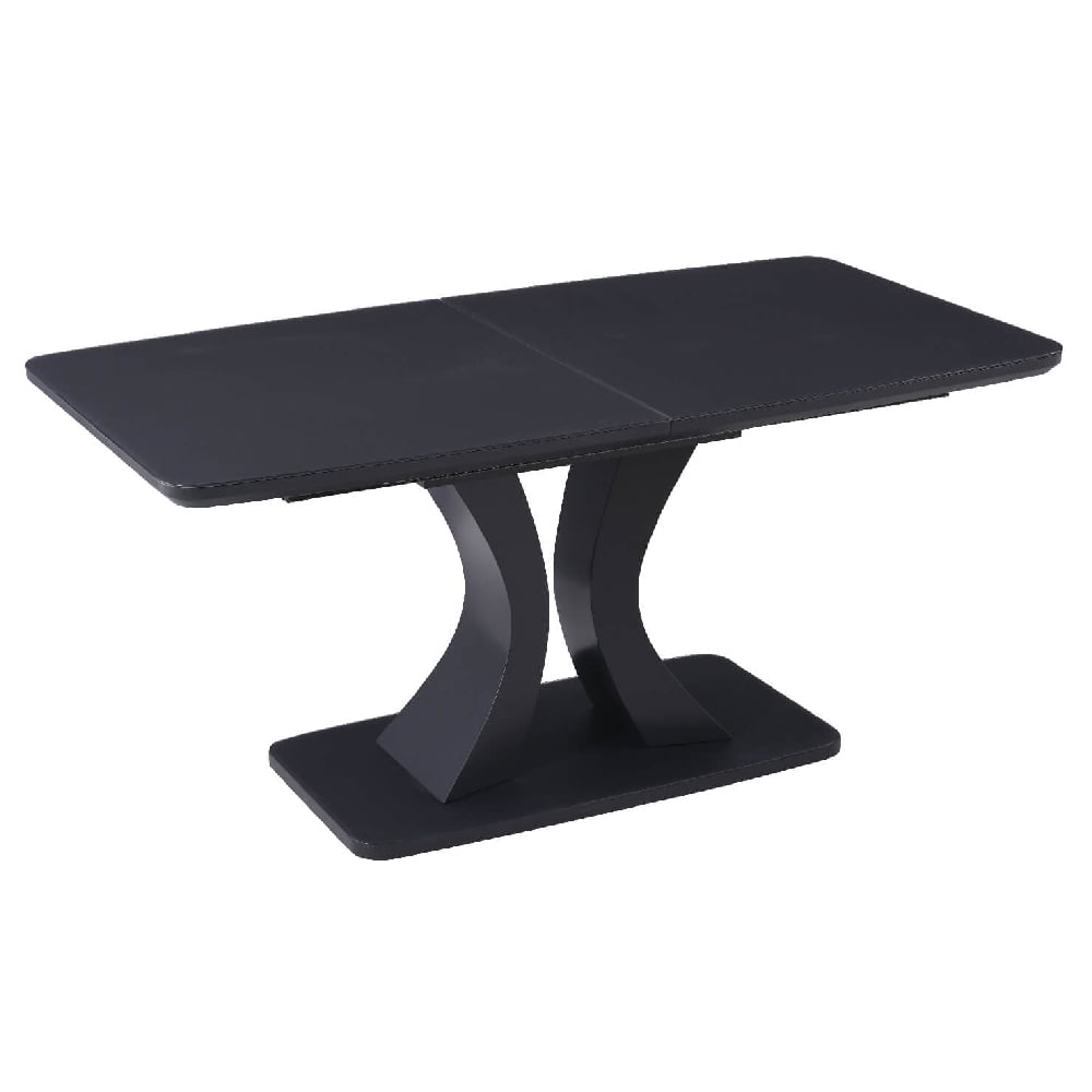 Read more about Decatur glass small extending dining table in charcoal