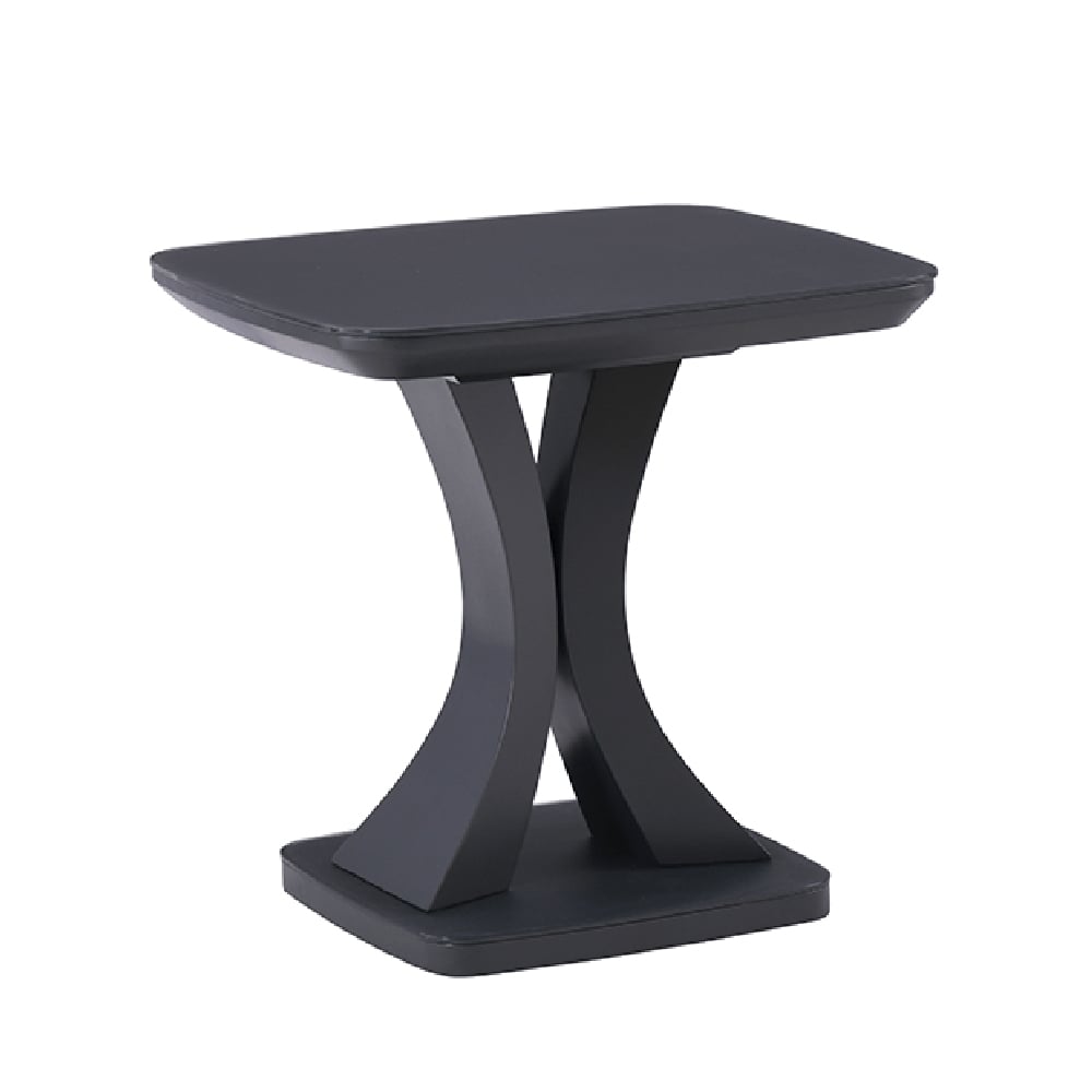 Product photograph of Decatur Glass Square Lamp Table In Charcoal from Furniture in Fashion