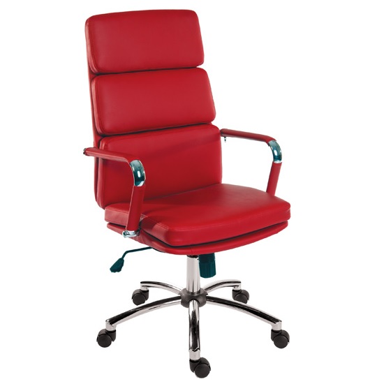 Read more about Deco retro eames style executive office chair in red
