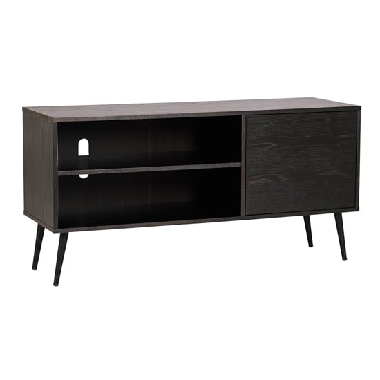 Product photograph of Deland Wooden Tv Stand Large With 1 Door In Black from Furniture in Fashion