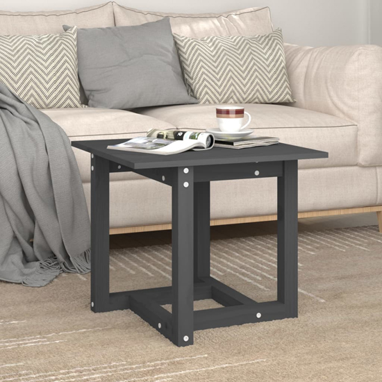 Read more about Delaney square pine wood coffee table in grey