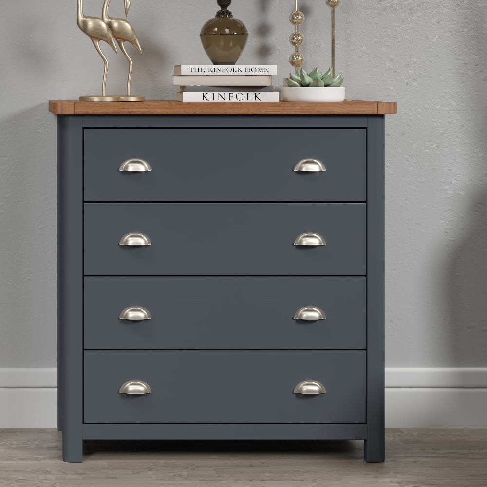 Read more about Delavan wooden chest of 4 drawers in oak and black