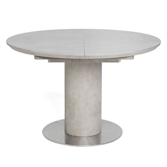 Read more about Delta round extending dining table with brushed steel base