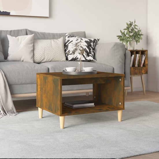 Read more about Demia wooden coffee table with undershelf in smoked oak