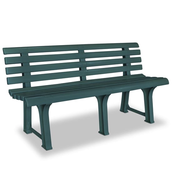 Read more about Derik outdoor plastic seating bench in green