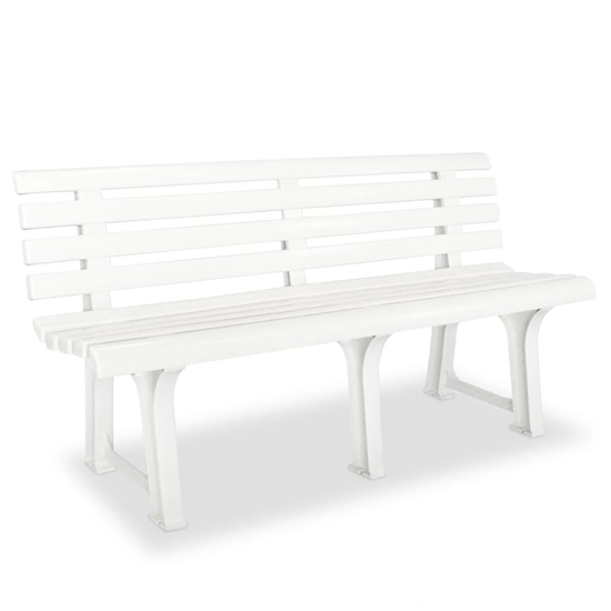 Read more about Derik outdoor plastic seating bench in white