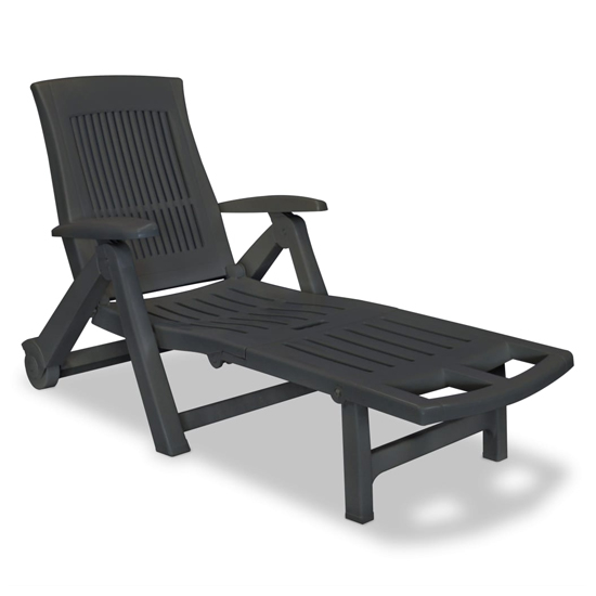 Product photograph of Derik Outdoor Plastic Sun Lounger In Anthracite from Furniture in Fashion