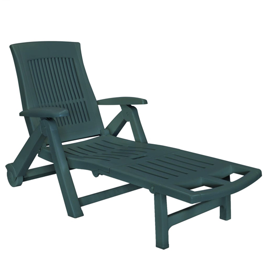 Product photograph of Derik Outdoor Plastic Sun Lounger In Green from Furniture in Fashion