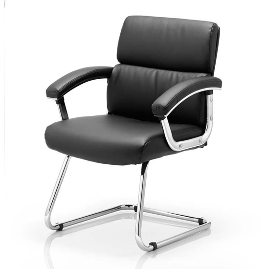 Photo of Desire leather cantilever office visitor chair in black