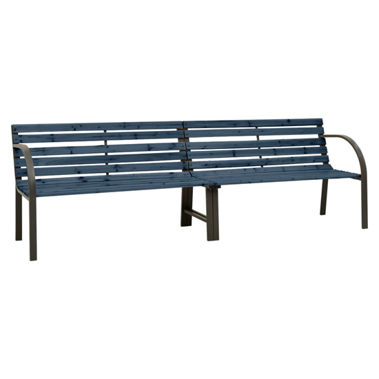 Read more about Dhuni twin wooden garden seating bench in grey