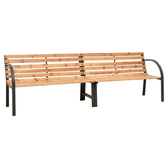 Read more about Dhuni twin wooden garden seating bench in natural