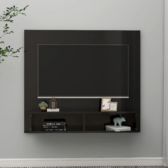 Read more about Dierk high gloss wall entertainment unit in black