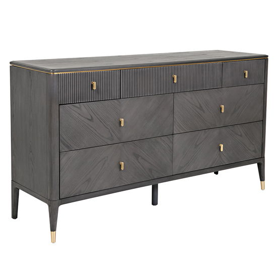 Product photograph of Dileta Wooden Chest Of 7 Drawers In Ebony from Furniture in Fashion