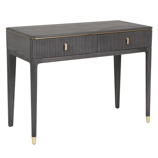 Photo of Dileta wooden dressing table with 2 drawers in ebony