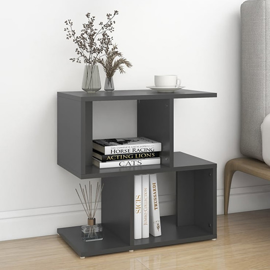 Read more about Dimitar wooden bedside cabinet in grey