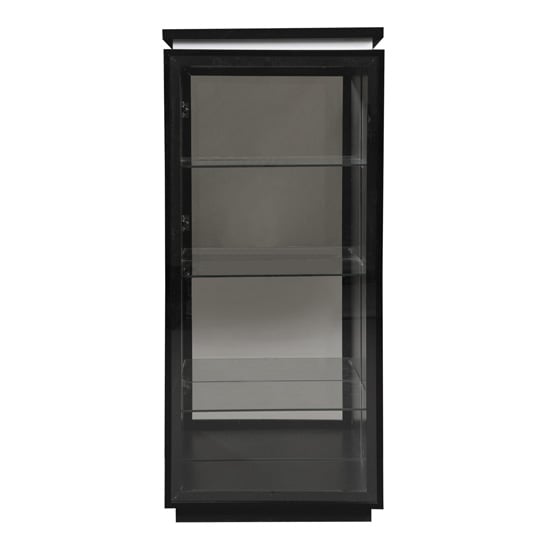 Product photograph of Elisa Display Cabinet In High Gloss Black With Glass Door from Furniture in Fashion