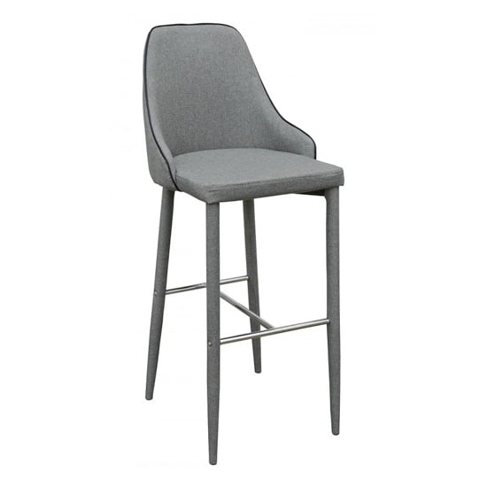 Photo of Divina fabric upholstered bar stool in grey