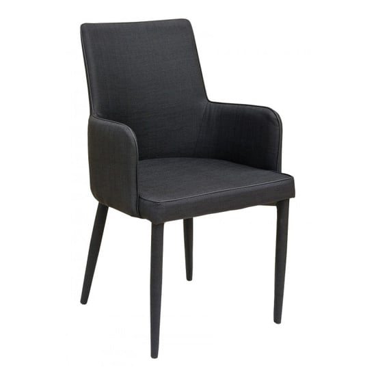 Read more about Divina fabric upholstered carver dining chair in black