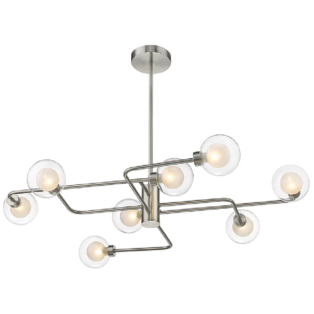 Product photograph of Dolores 8 Light Clear Opal Shade Semi Flush Light In Nickel from Furniture in Fashion