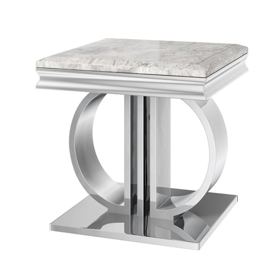 View Deptford marble side table in light grey