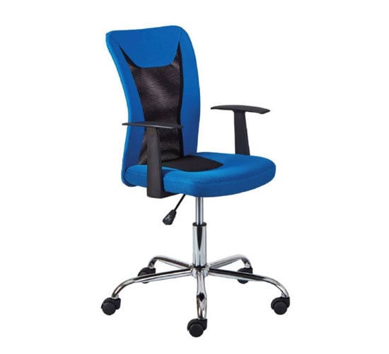Product photograph of Donny Polyther Office Chair In Blue With Arms from Furniture in Fashion
