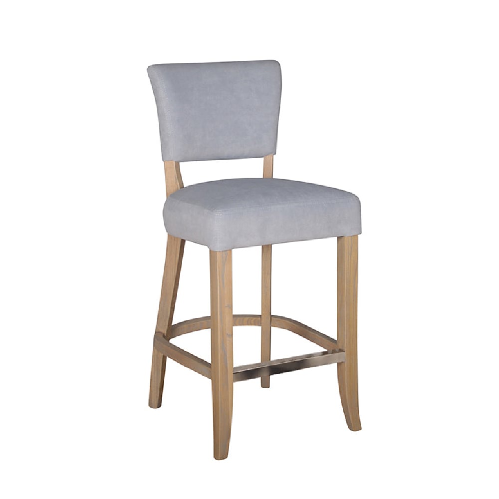 Read more about Dothan velvet bar chair with oak legs in light grey