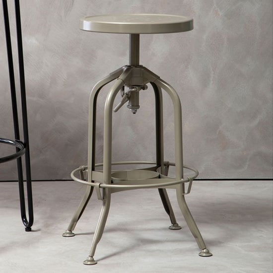 Photo of Dschubba steel industrial style adjustable stool in champagne