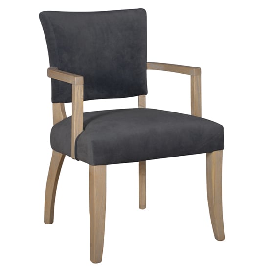 Product photograph of Dukes Velvet Armchair With Wooden Frame In Dark Grey from Furniture in Fashion