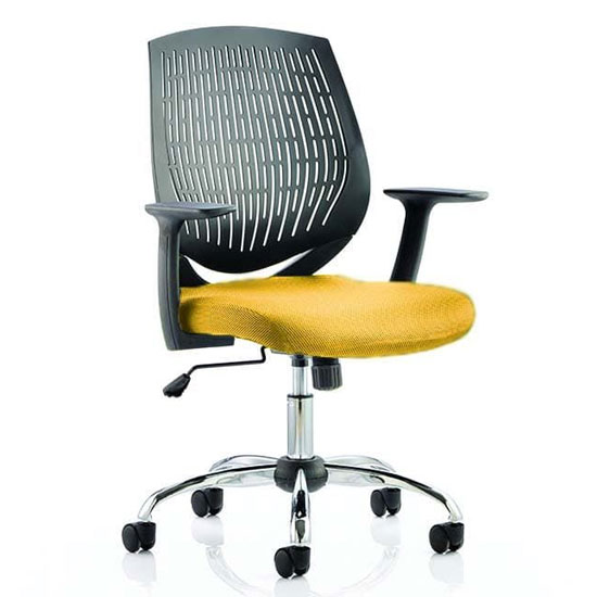 Product photograph of Dura Black Back Office Chair With Senna Yellow Seat from Furniture in Fashion
