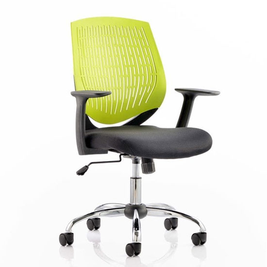 Product photograph of Dura Task Office Chair In Green With Arms from Furniture in Fashion