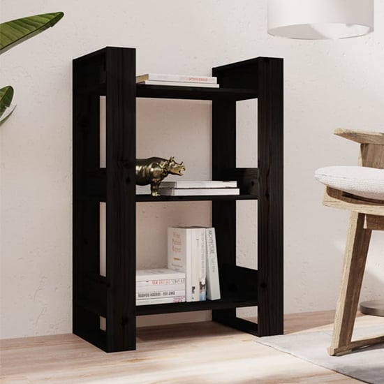 Read more about Dylon pine wood bookcase and room divider in black