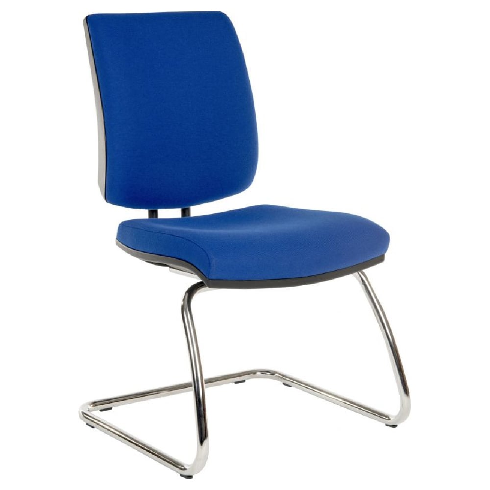 Product photograph of Earlville Fabric Home And Office Chair With Chrome Legs In Blue from Furniture in Fashion