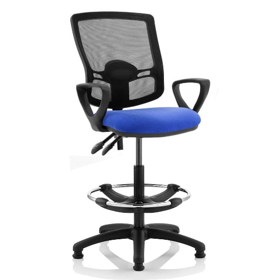 Read more about Eclipse blue deluxe office chair with loop arms and rise kit