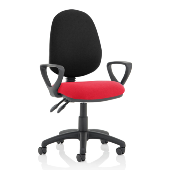 Product photograph of Eclipse Ii Black Back Office Chair In Cherry With Loop Arms from Furniture in Fashion