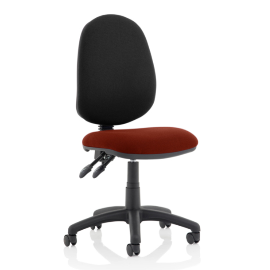 Photo of Eclipse ii black back office chair in ginseng chilli no arms
