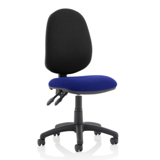 Read more about Eclipse ii black back office chair in stevia blue no arms