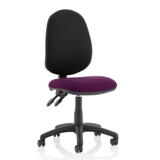 Read more about Eclipse ii black back office chair in tansy purple no arms