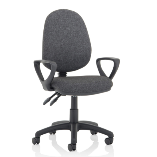 Product photograph of Eclipse Ii Fabric Office Chair In Charcoal With Loop Arms from Furniture in Fashion