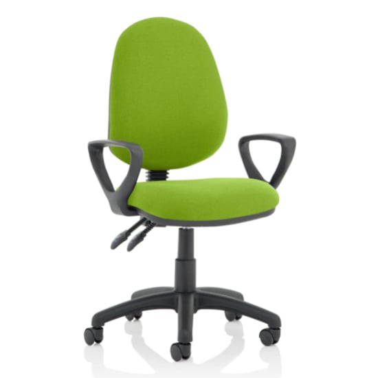 Photo of Eclipse ii fabric office chair in myrrh green with loop arms