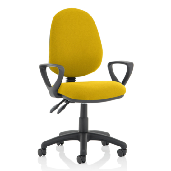 Read more about Eclipse ii fabric office chair in senna yellow with loop arms