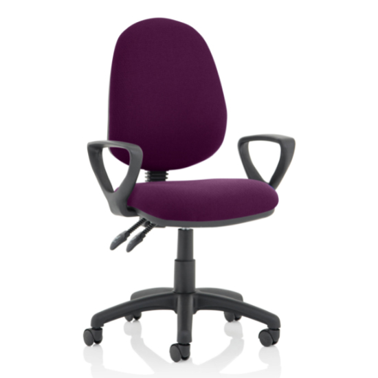Read more about Eclipse ii fabric office chair in tansy purple with loop arms