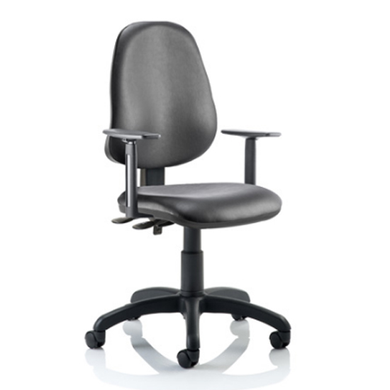 Read more about Eclipse ii vinyl office chair in black with adjustable arms