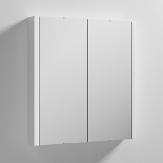 Photo of Edina 60cm bathroom mirrored cabinet in gloss white