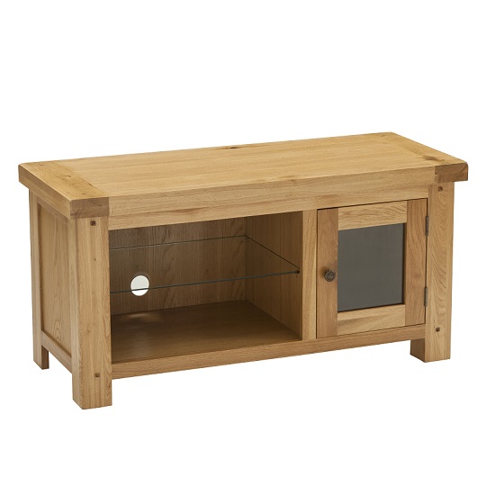 Edinburgh Rectangular TV Stand In White Oak With 1 Door