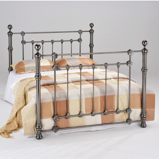 Product photograph of Eithne Metal Double Bed In Black Nickel from Furniture in Fashion